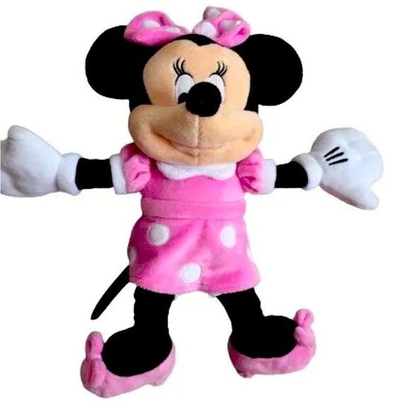 Disney Parks Minnie Mouse 16" Pink Polka Plush Animal Toy By Just Play LLC - Picture 2 of 11